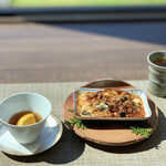 ふふ 河口湖 - 納豆グラタンと紅茶のマーマレードジャムゼリー