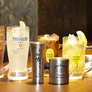 We also offer an all-you-can-drink menu with a variety of drinks.