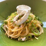 TRATTORIA FRATELLI GALLURA - 「スパゲッティ」ダルマイカと万願寺唐辛子のアーリオオーリオ