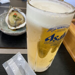 Osakana Tengoku Kaisen Syokujidokoro - キンキンに冷えたジョッキの生ビール　600円