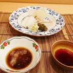 馬車道 大かわ - 鮑　アオリイカ　こち