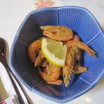 はつしろ - 温かい小鉢として出された、海老のから揚げが美味しい！(2011/11)