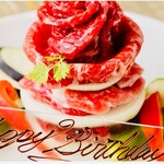 Yakiniku Hajime - 基特製肉ケーキでお祝いしましょう☆  ※要予約
