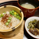 つる由 - 今日は翡翠豆のご飯ね(＾ｰ^)