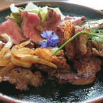 レストランなごみのや - 厳選肉食べ比べ【肉ざんまい】税込￥1,000のお皿