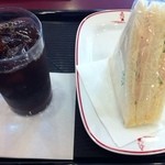 カフェ･ベローチェ  - ツナサンド＆アイスコーヒーＭ