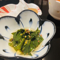 北新地 天婦羅 ぼん次 - 空芯菜のお浸し