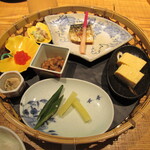 望楼NOGUCHI登別 - 筋子、白和え、納豆、わさび漬け、だし巻き卵、鯖の塩焼き(2020年8月)