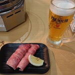 徳川ホルモンセンター - 特上タン・生ビール