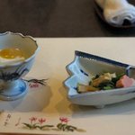 梅の花 - 梅の花膳の巌岡豆腐とお浸し