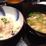 くろぎ - ●白子筍御飯と味噌椀