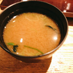 築地 男前鮓 - お味噌汁　えびの出汁がすごーい♪