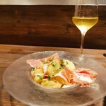 創作イタリアン Gemelli - 冷製パスタ　桃と生ハムのカッペリーニ( *´艸)