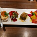 創作イタリアン Gemelli - 前菜4種盛り　大好きなウニのパンナコッタ(* >ω<)