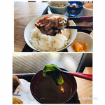 Kominka Kafe Hitohira - 上  鶏の唐揚げスイートチリマヨのせ
                      下  鯛の吸い物