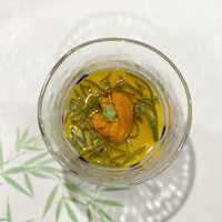 難波 鮨 栞庵 やましろ - じゅん菜と雲丹の冷やし茶碗蒸し