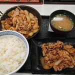 Yoshinoya - 牛皿・豚生姜焼き定食