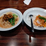 Shanhai Karyuu - 【2020.9.4(金)】本日のランチ②(坦々冷麺＋豚バラとキムチ炒め丼)1,000円