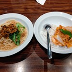 Shanhai Karyuu - 【2020.9.4(金)】本日のランチ②(坦々冷麺＋豚バラとキムチ炒め丼)1,000円