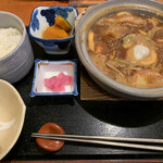 おぎ野 - 味噌煮込みとご飯