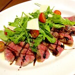 Domestic beef sirloin lava stone grill, tagliata style