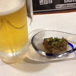 厚田村 - ビール、お通し