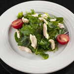 Akane chicken low temperature cooked and baby leaf crystal salad