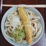 やましょう - 冷たいうどん(大)と、磯辺あげちくわ