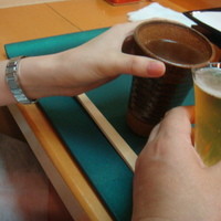 北新地 天富 - まずは、乾杯！エルメスの時計が良くお似合いですよね～♪