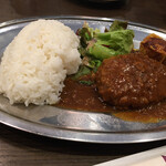 コーヒーハウスケニア - 日替りランチ カレーソースハンバーグと揚げシューマイ