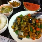 美林華飯店 - ピーマンと鶏肉炒め2012.6