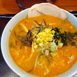 辛さ一本道 路山 - 赤南蛮味噌ラーメン(小辛)別アングル