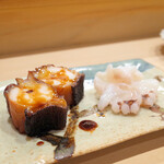 鮨竹 - 煮蛸と新イカのゲソ