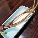 うなぎ 魚政 - 骨せんべい、肝煮