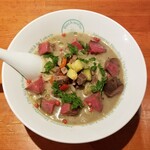 麺屋 六感堂 - 焼き茄子の冷製ラーメン＋上たんコンフィトッピング