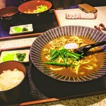 自家製麺 博屋 - カレーうどん定食¥800