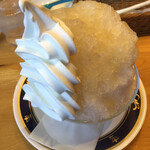 Komeda Ko-Hi- Ten - 白桃かき氷ミニ　ソフトクリームトッピング