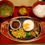 Joi Furu - プレミアムハンバーグ和食セット(ご飯大盛)豚汁変更