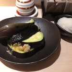 焼鳥 おみ乃 - 茄子の漬物 + 水茄子 + おろし