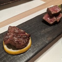 隠れ家鉄板おぶ - 仙台牛シャトーブリアン、タンモト