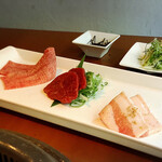 生粋 - お肉3種
      （岩手県産岩中豚、つちのこ、タン昆布）