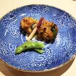 新ばし 星野 - 鱧の南蛮焼き、九条ねぎ