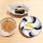 新ばし 星野 - 松阪牛の時雨煮、ちりめんじゃこ、香の物