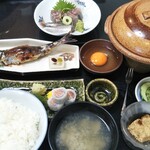 味処　大森 - 三品定食1,760円＋イワシ刺身950円