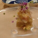 鮨 むらやま - あん肝と無花果の酢味噌和え