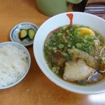 手のべ冷麺専門店 六盛 - 中華ソバ並7００円とライス１5０円のセット