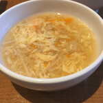 chinese kitchen 海 - 人参、えのき茸、玉子の入った美味しい玉子スープ。