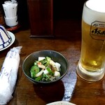 夢の郷 - お通し、生ビール