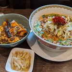 雲林坊 - 汁あり担担麺と小麻婆豆腐かけご飯のセット