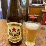 中落ち100円の店 まぐろんち - サッポロラガー赤星中瓶